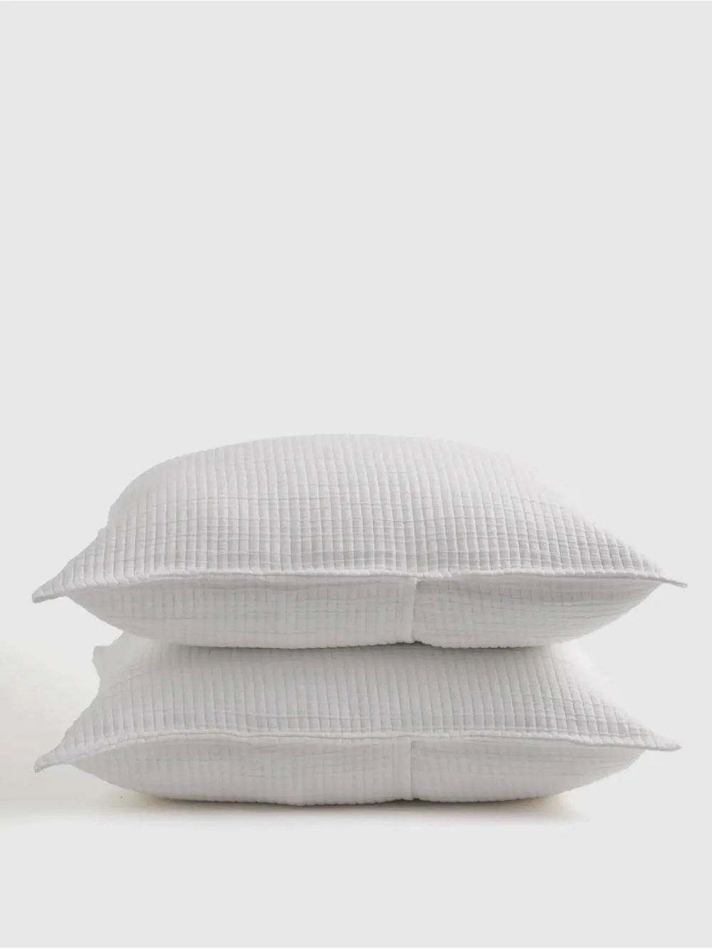 New Organic Cotton Ribbed White Standard Sham Set - Retail $45